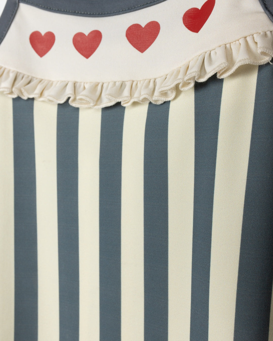 Cabana Wide Stripe Heart Trim Bathing Suit