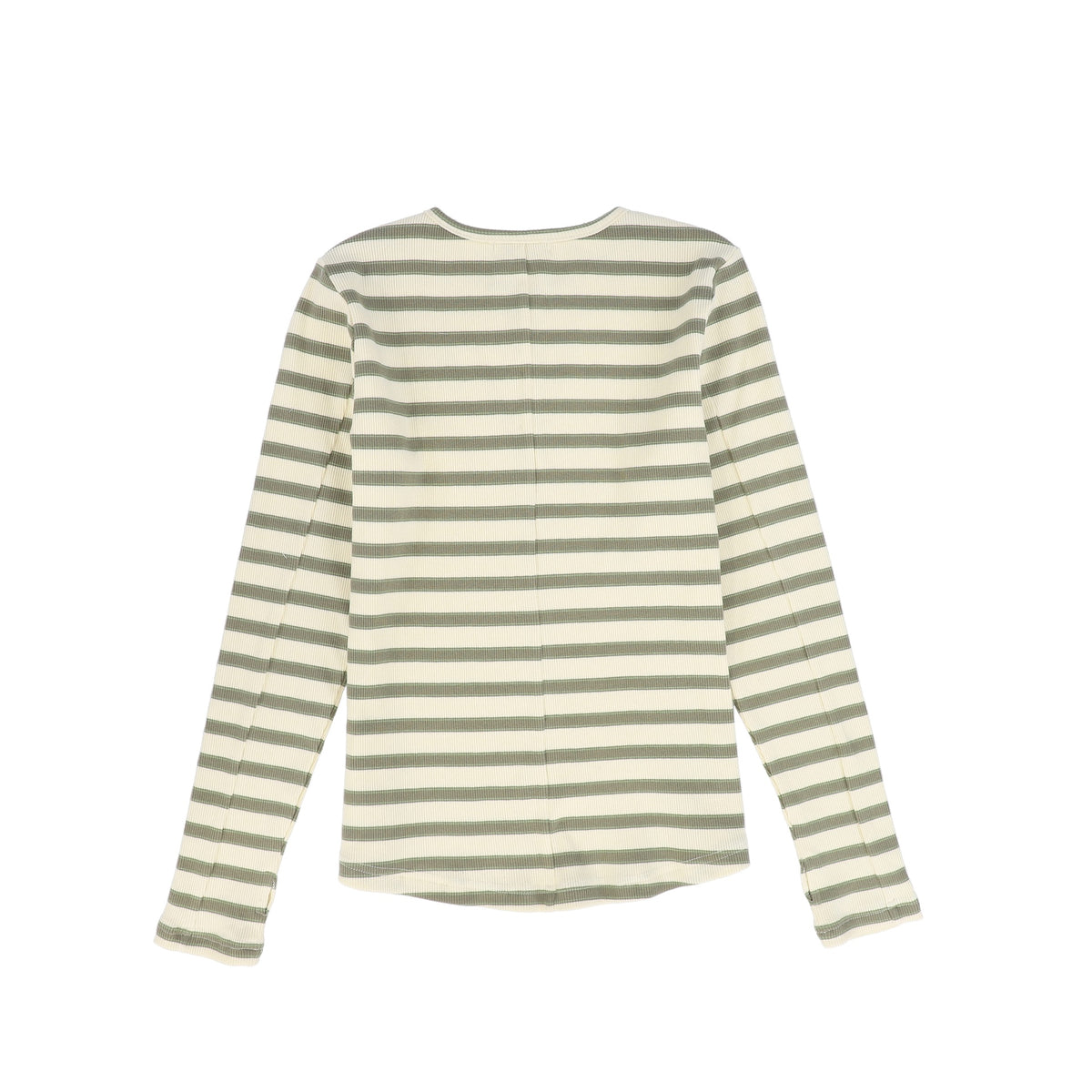 VALENTINA GREEN RIBBED STRIPED TEE