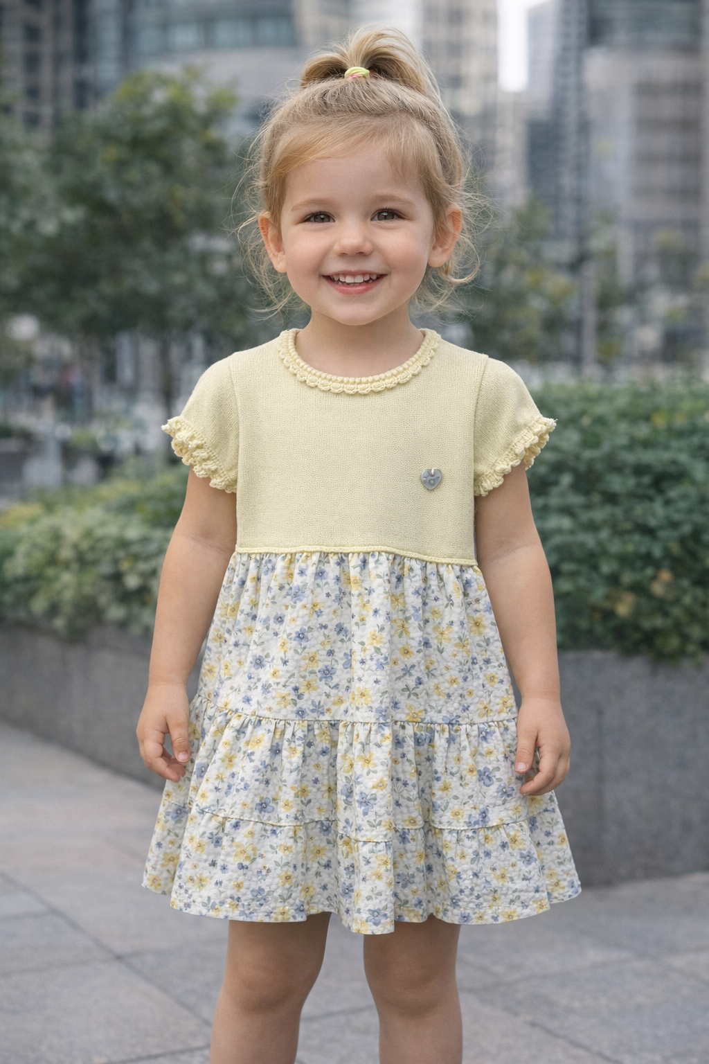GRANLIE YELLOW GIRL DRESS STYLE 126-249ST