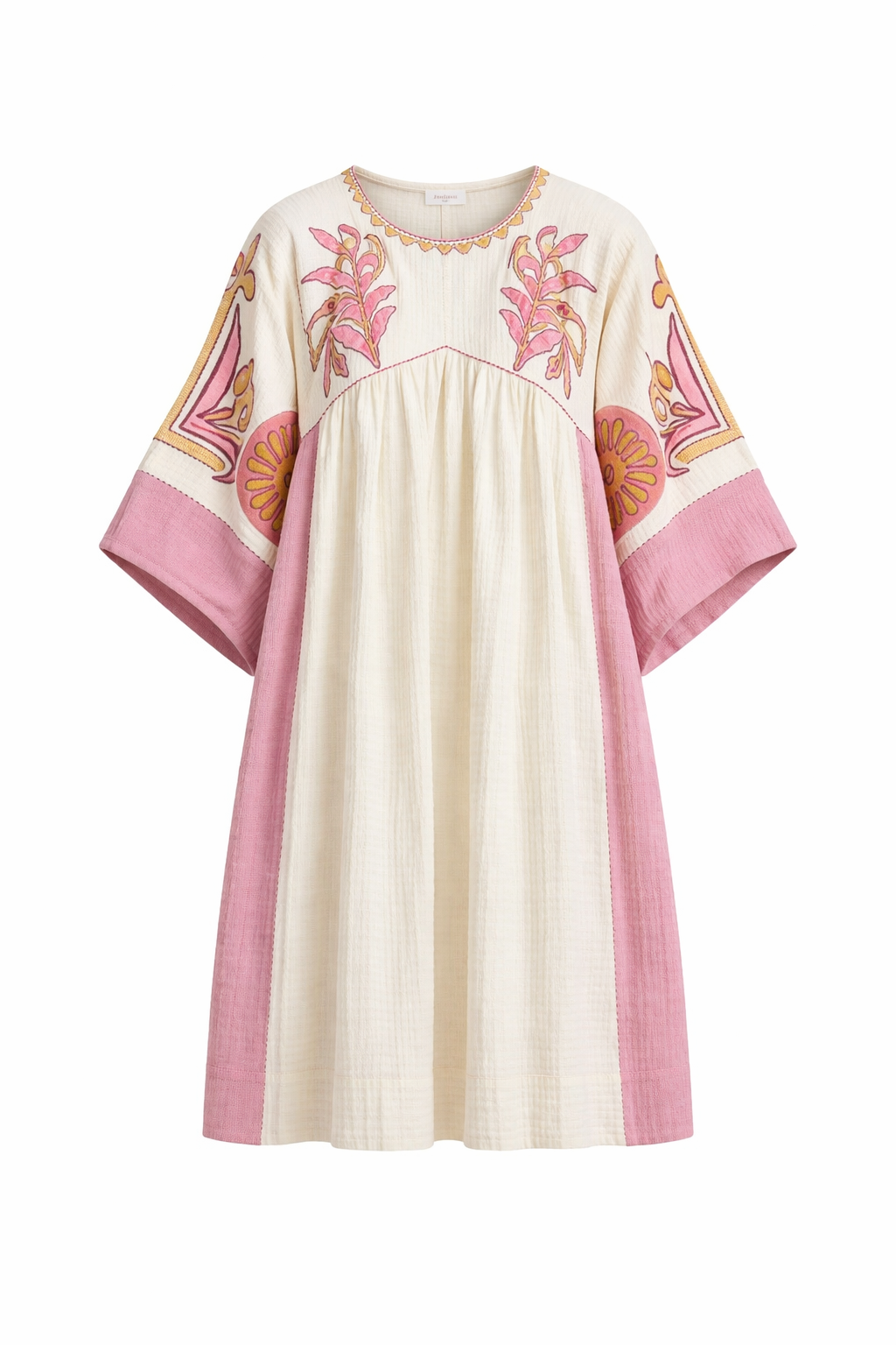 Porter IVORY W/ MAUVE AND GOLD PRINT DESIGN DRESS 2393