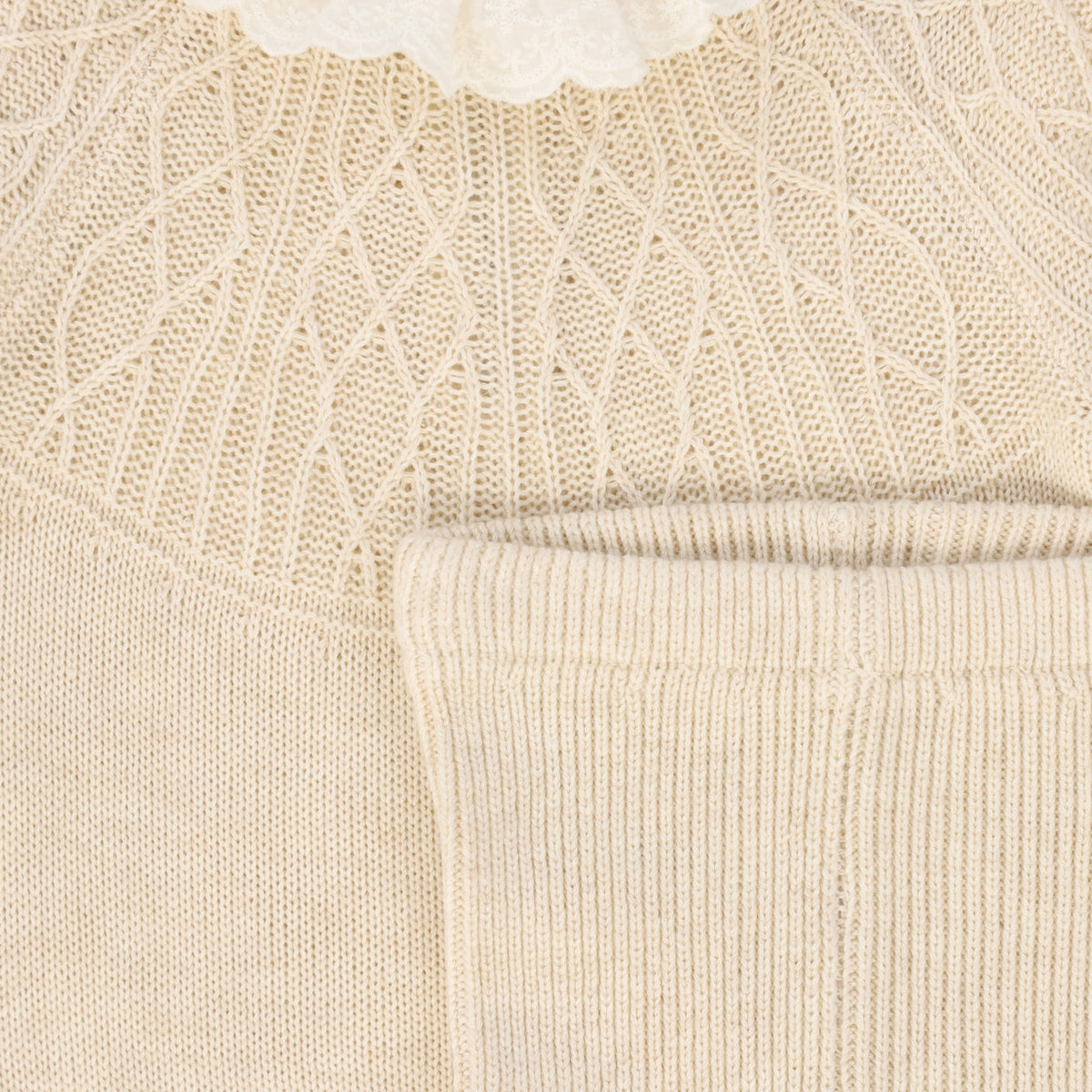 BACE OATMEAL LACE COLLAR SWEATER SET AW26 29950