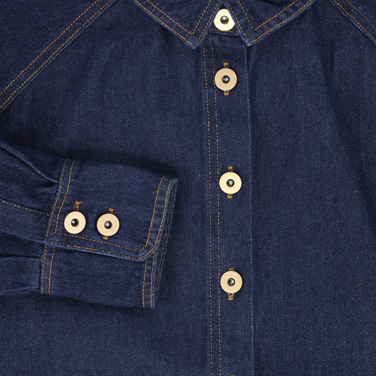 VALENTINA BLUE DENIM DENIM CONTRAST SEAM CROP BLOUSE WITH SKIRT SET AW26 28773