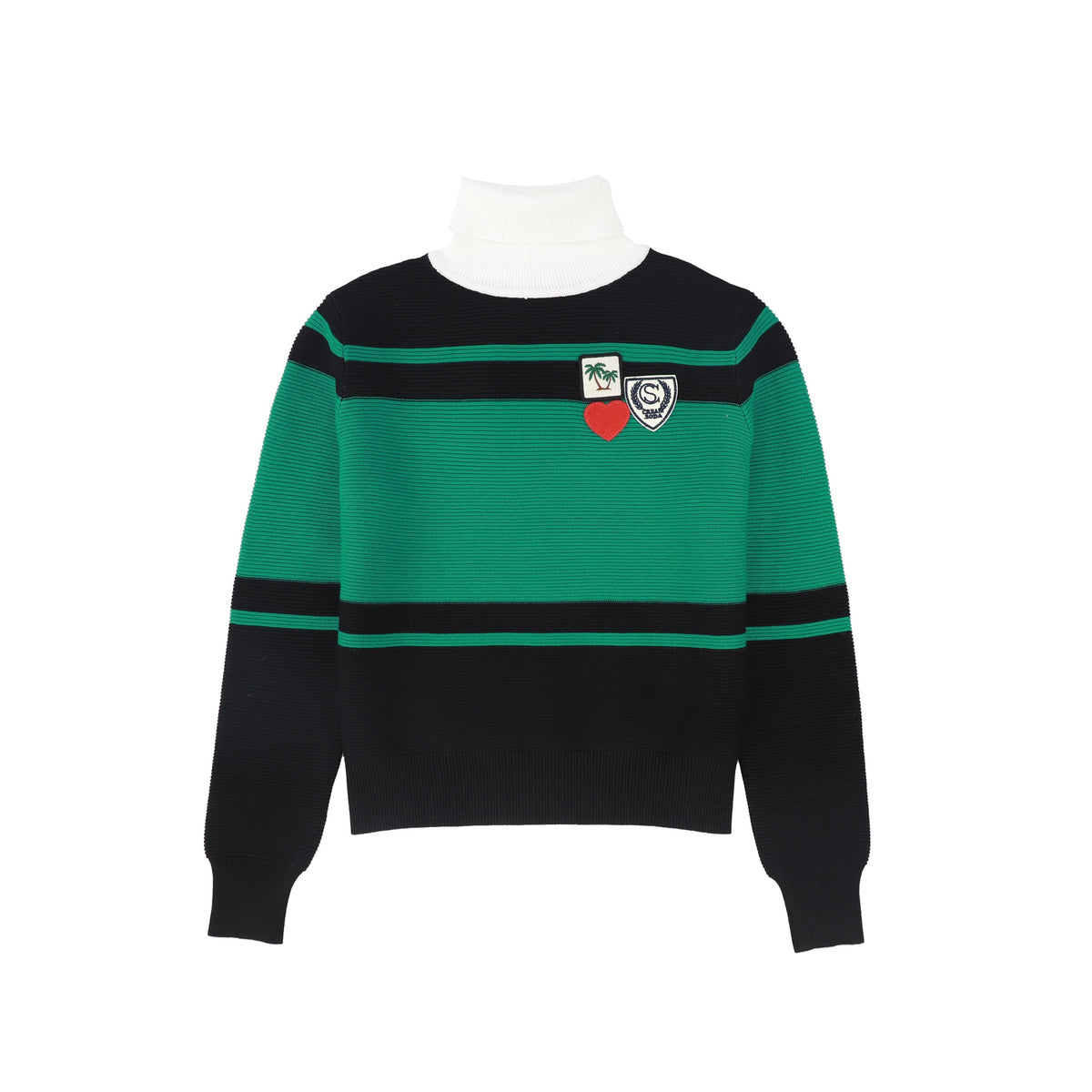 VALENTINA GREEN PATCH APPLIQUE TURTLENECK AW26 30031
