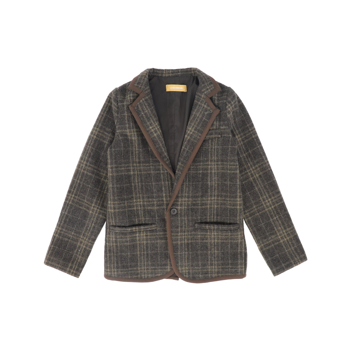 LE BOURDON GREY PLAID PRINT BLAZER AW26 27434