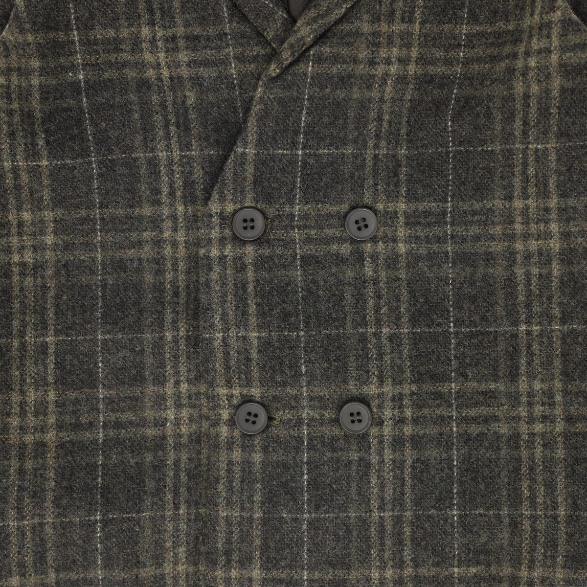 LE BOURDON GREY WOOL PLAID DOUBLE BREASTED VEST AW26 28646