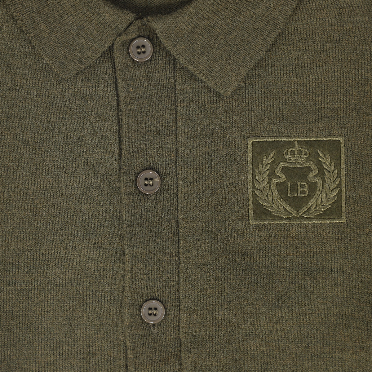 LE BOURDON OLIVE LOGO COLLARED CARDIGAN AW26 28011