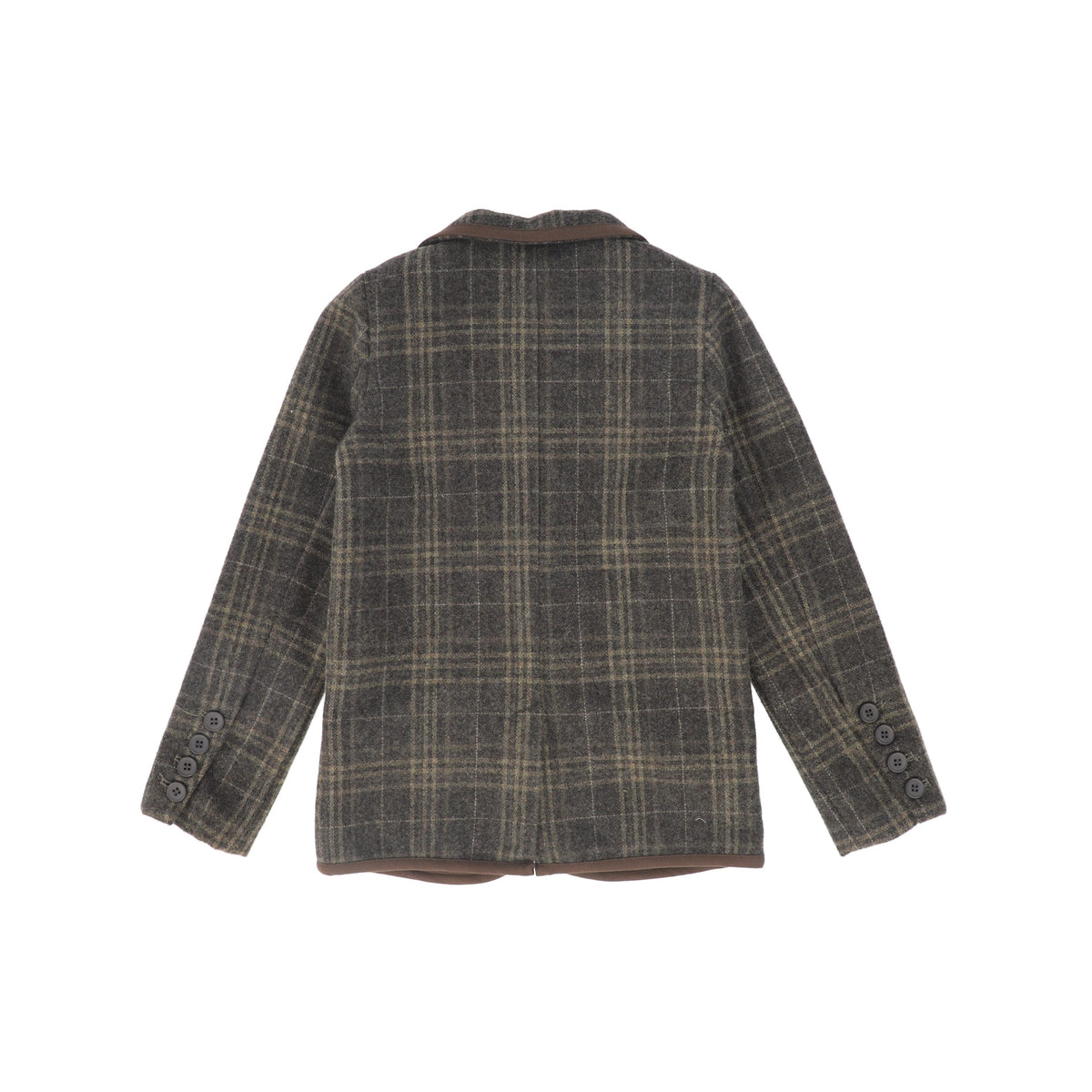 LE BOURDON OLIVE PLAID PRINT BLAZER AW26 27434