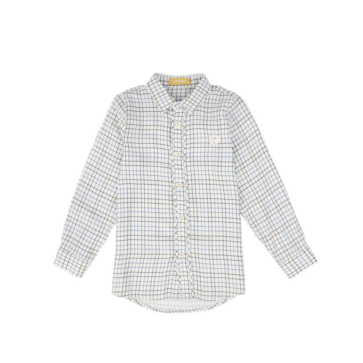 LE BOURDON WHITE/BLUE PRINTED COLLAR BLOUSE AW26 27437
