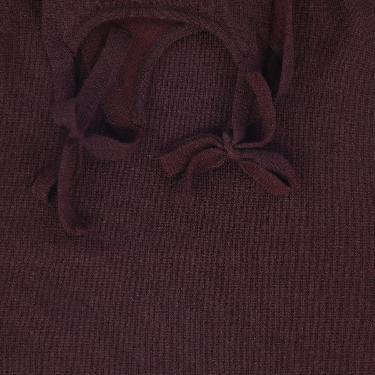 BAMBOO BURGUNDY SHOULDER BOW KNIT ROMPER AW26 29313