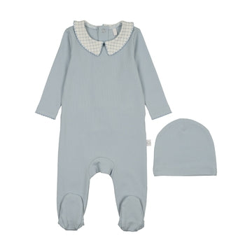 Pouf printed-collar-footie-dusty-blue AW26