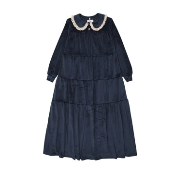Pouf velour-maxi-robe-navy-1 AW26