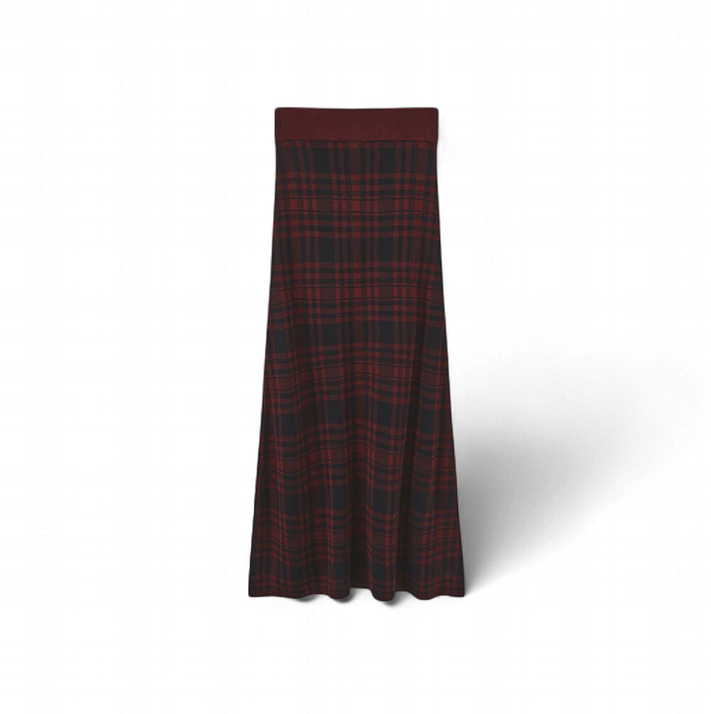 Honest Edit Marco Knit Plaid Skirt w-28246 FW26