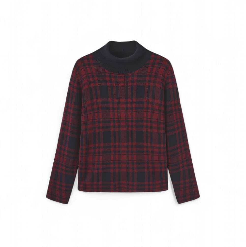 Honest Edit Marco Knit Plaid Top w-28244 FW26