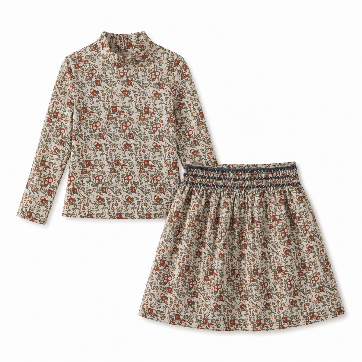One Child Rye Printed Mock Neck with skirt set C 29430 AW26