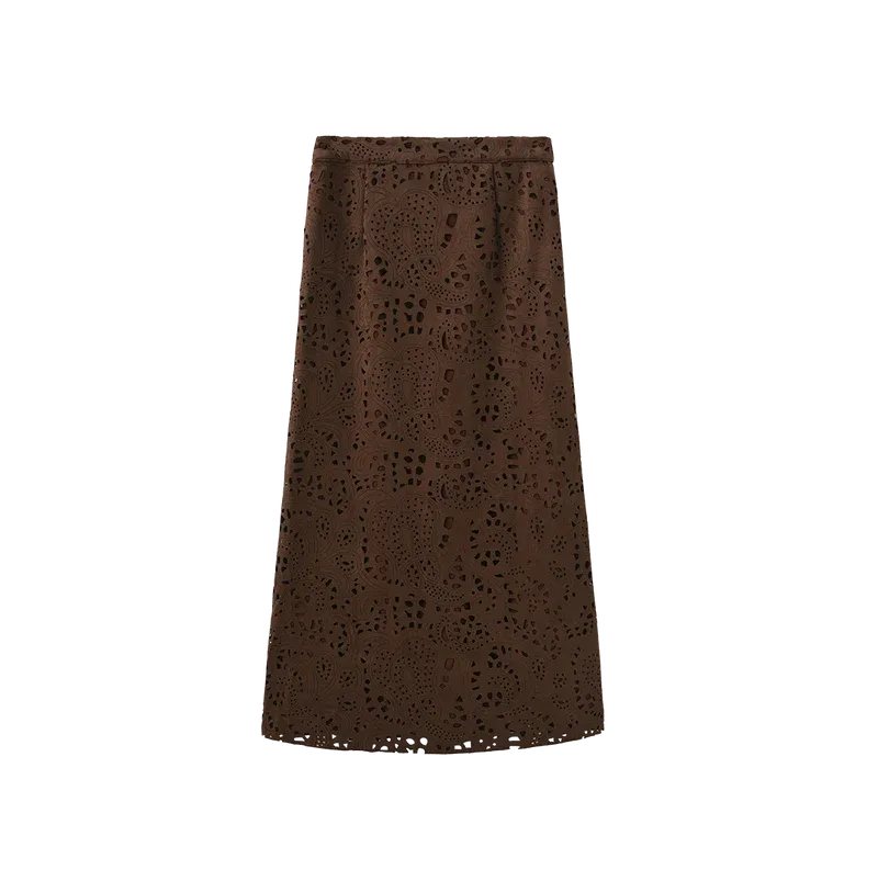 Tweed Cut Out Detailed Straight Skirt w-29718 FW26