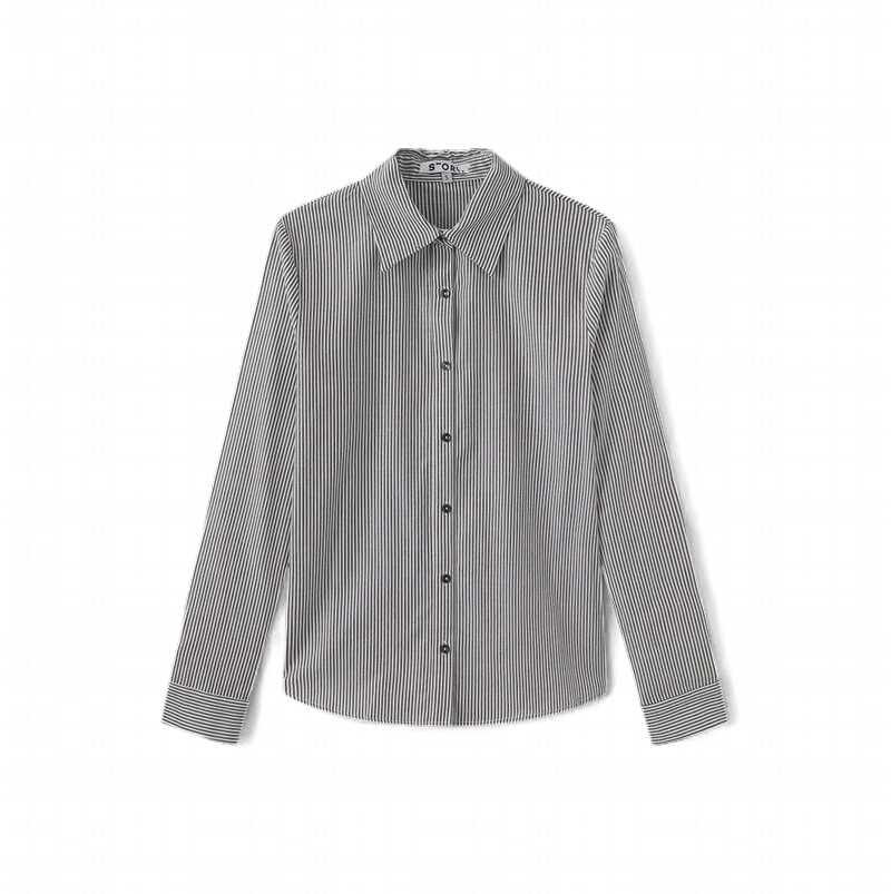 Story Button Down Stripe Blouse w-29502 FW26