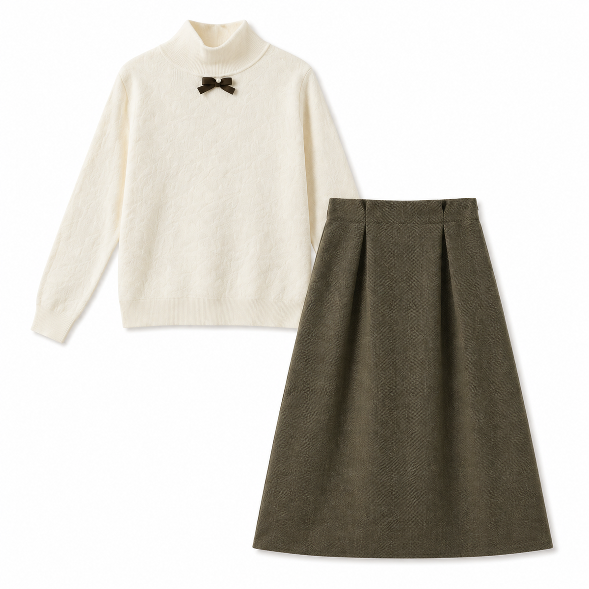 Tustello Neck Bow Knit Turtleneck C 28290 AW26