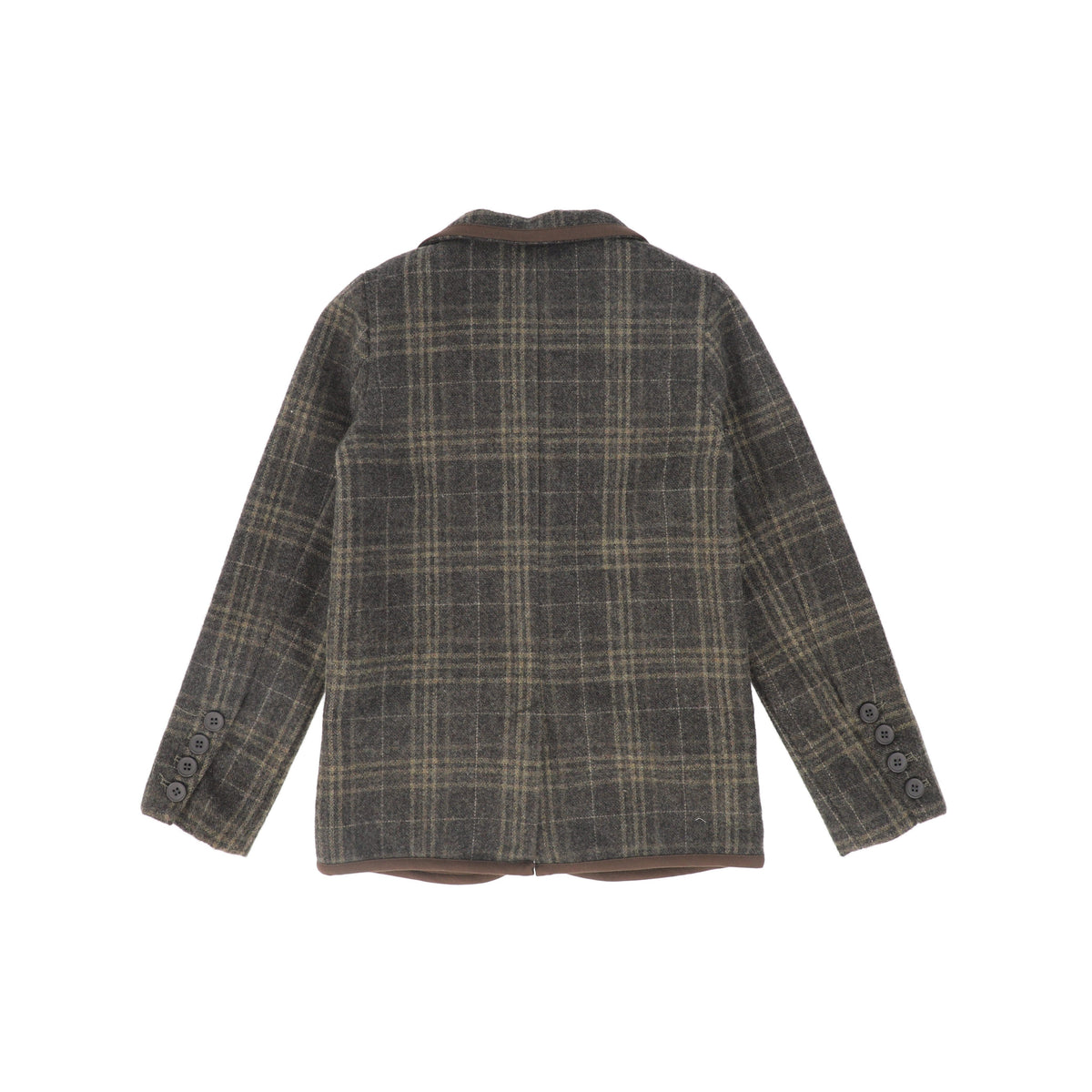 LE BOURDON OLIVE PLAID PRINT BLAZER AW26 27434