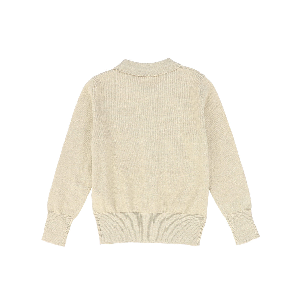 LE BOURDON BEIGE LOGO COLLARED CARDIGAN AW26 28011