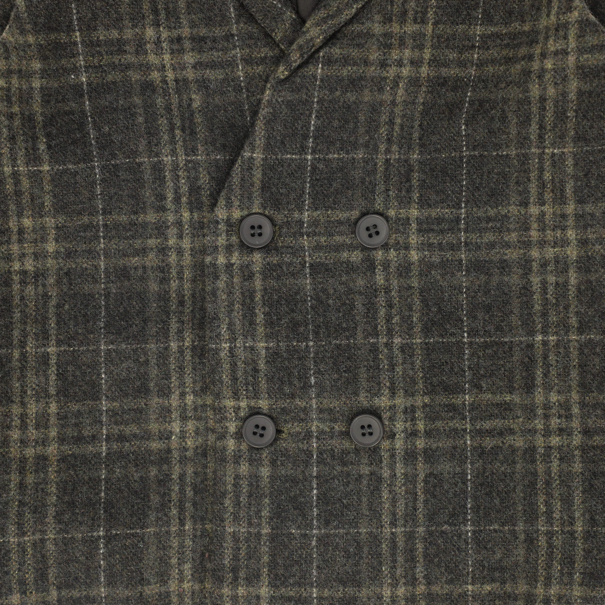 LE BOURDON GREY WOOL PLAID DOUBLE BREASTED VEST AW26 28646