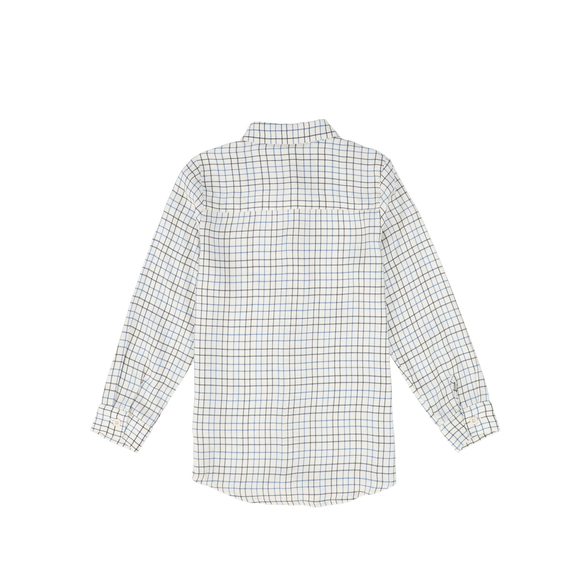 LE BOURDON WHITE/BLUE PRINTED COLLAR BLOUSE AW26 27437