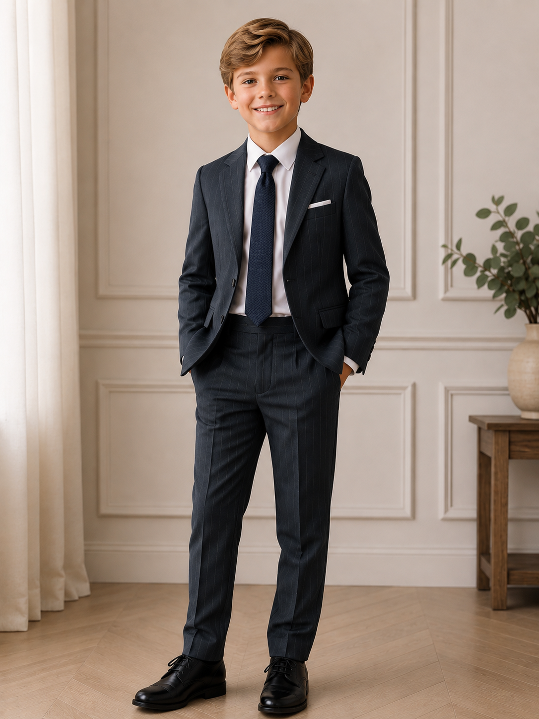 T.O Collection Boys T.O Black Label Slim Suit BL-8S AW26