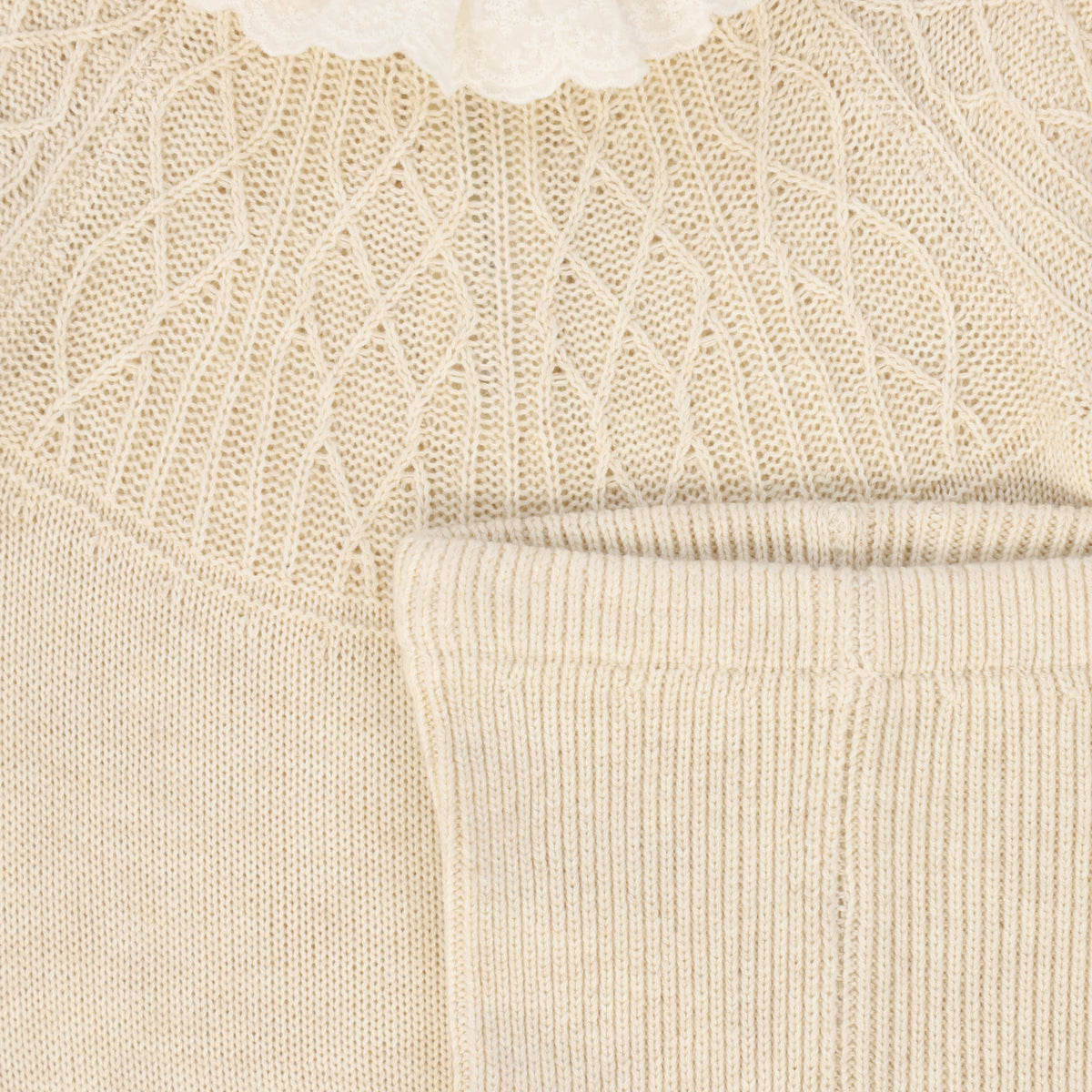 BACE OATMEAL LACE COLLAR SWEATER SET AW26 29950