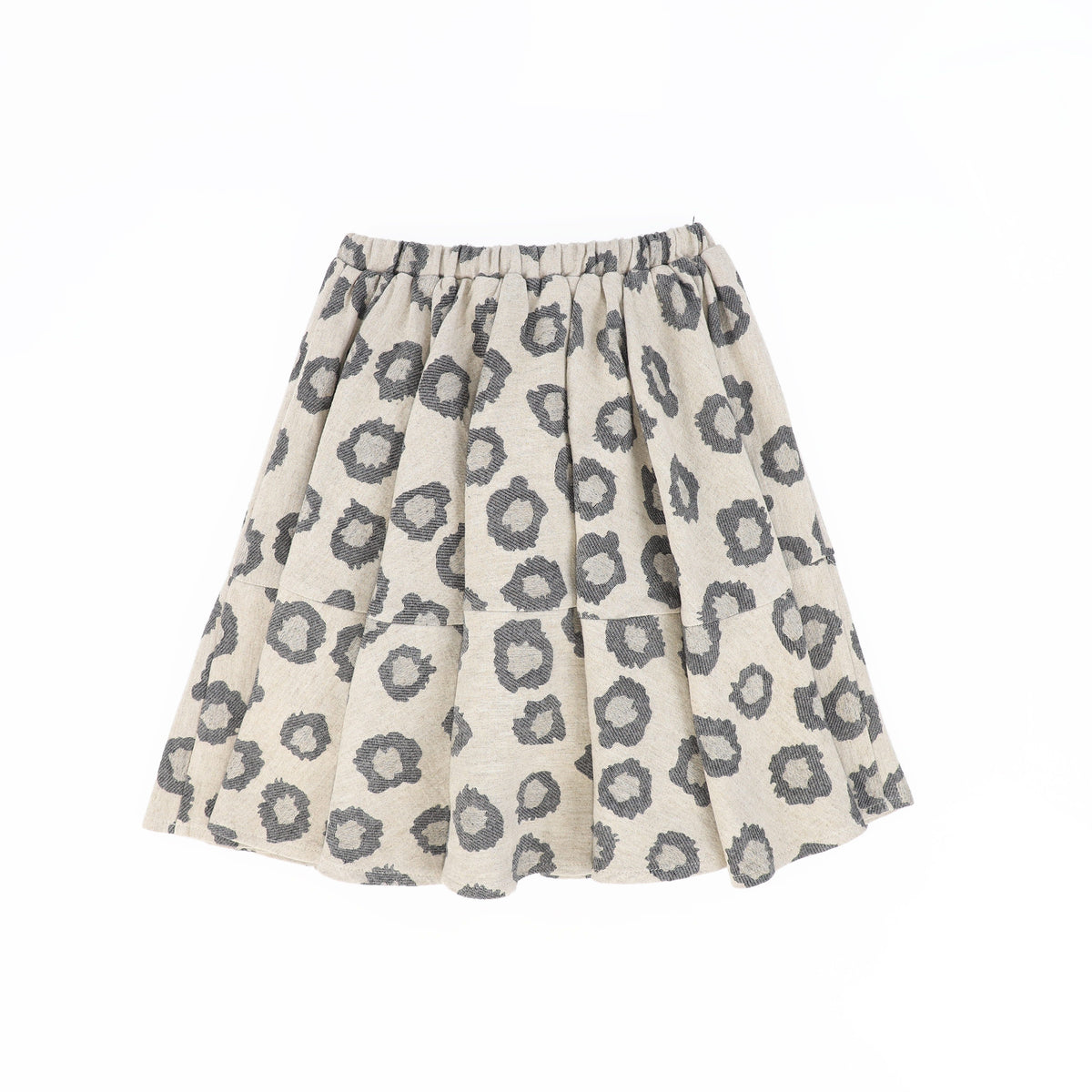 BAMBOO BEIGE LEOPARD FLARE SKIRT AW26 23788
