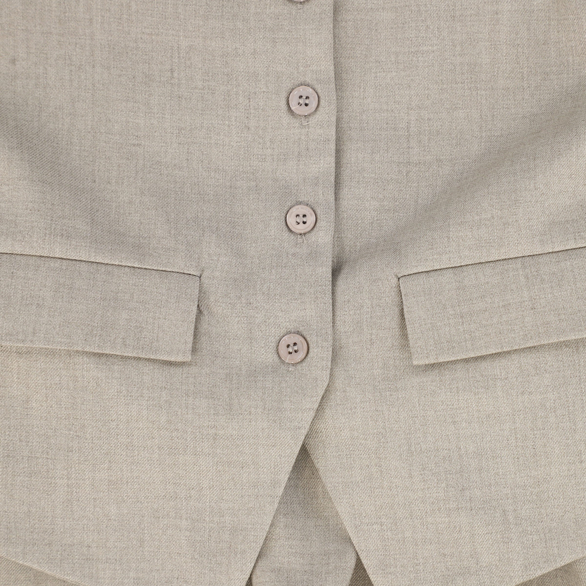 BAMBOO BEIGE WOOL WAISTCOAT DRESS AW26 28034