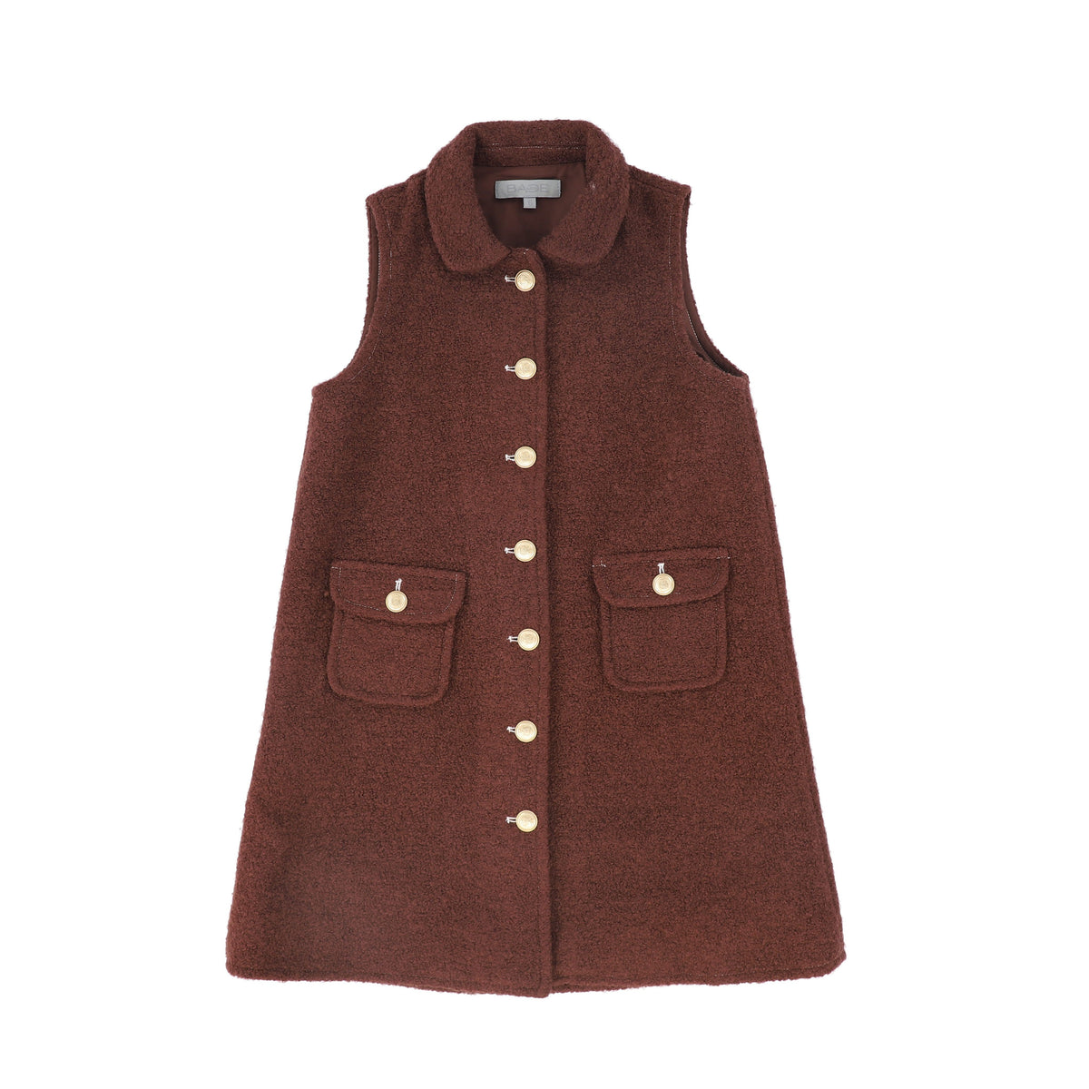 BACE BURGUNDY BOUCLE WOOL BUTTON DOWN DRESS AW26 27771