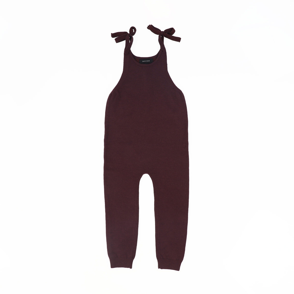 BAMBOO BURGUNDY SHOULDER BOW KNIT ROMPER AW26 29313