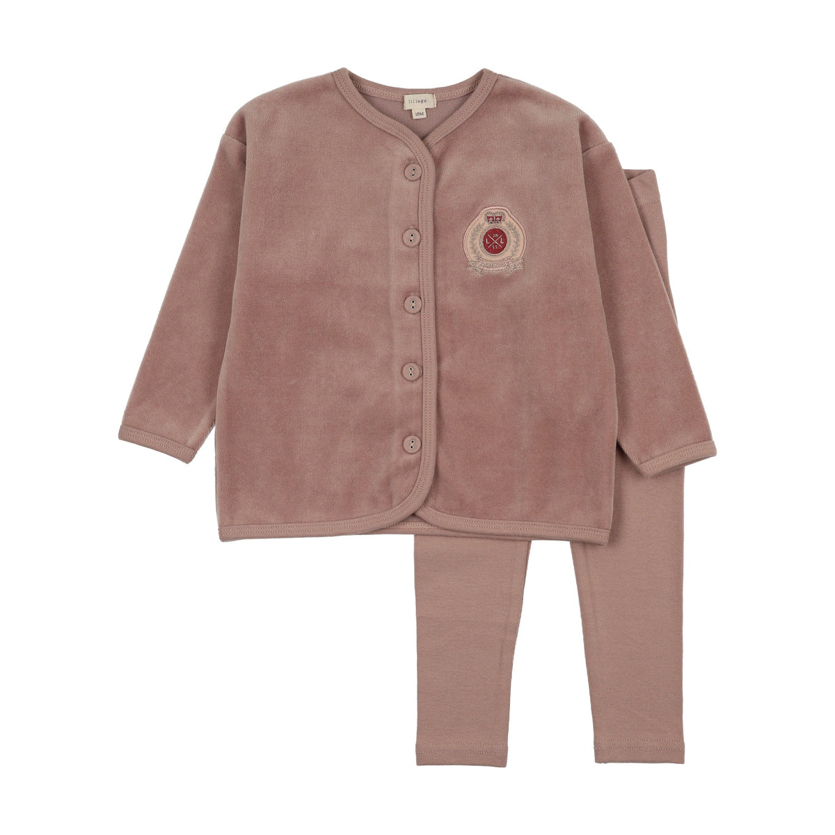 Lil Legs VELOUR CREST LOUNGE SET LLF26TP401-K AW26