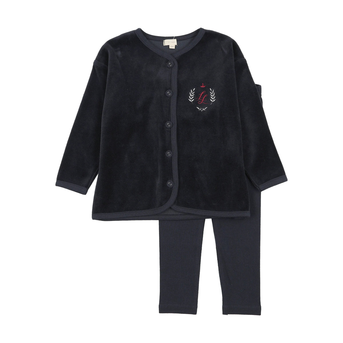 Lil Legs VELOUR CREST LOUNGE SET LLF26TP401-K AW26