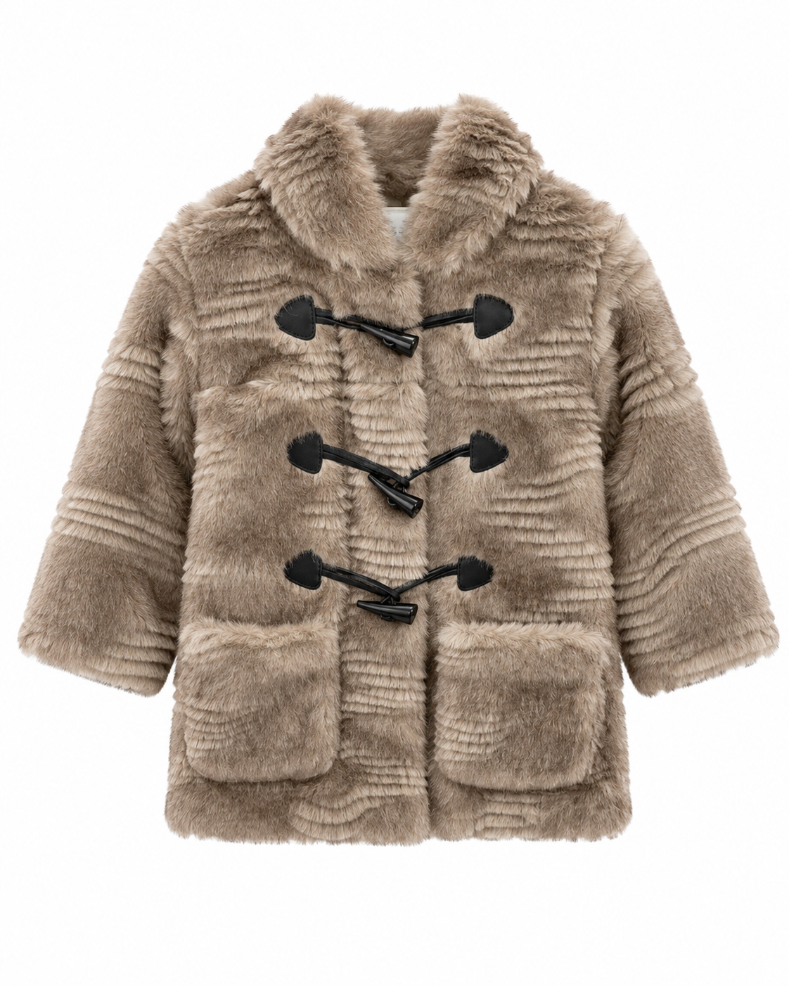 Mantel Uni Fur Hooded Leather Toggles Padded Jacket - IN1445 AW26