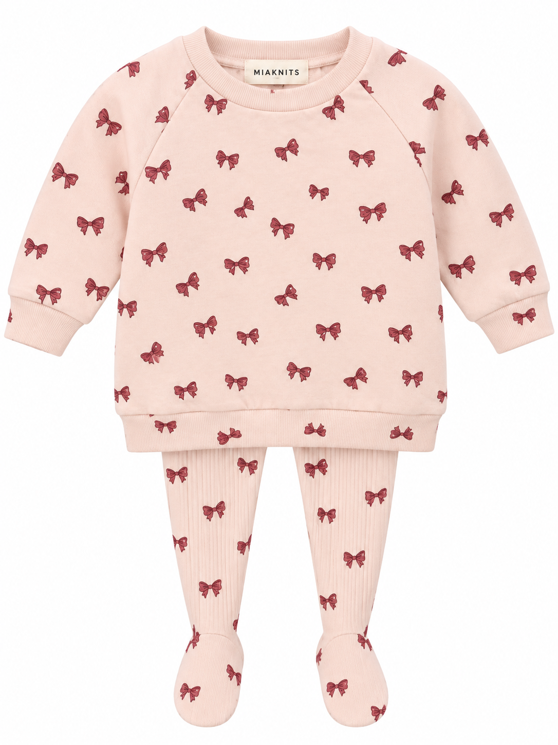 Mema Knits BOW PRINT SWEATSHIRT SET MAW26-34 AW26