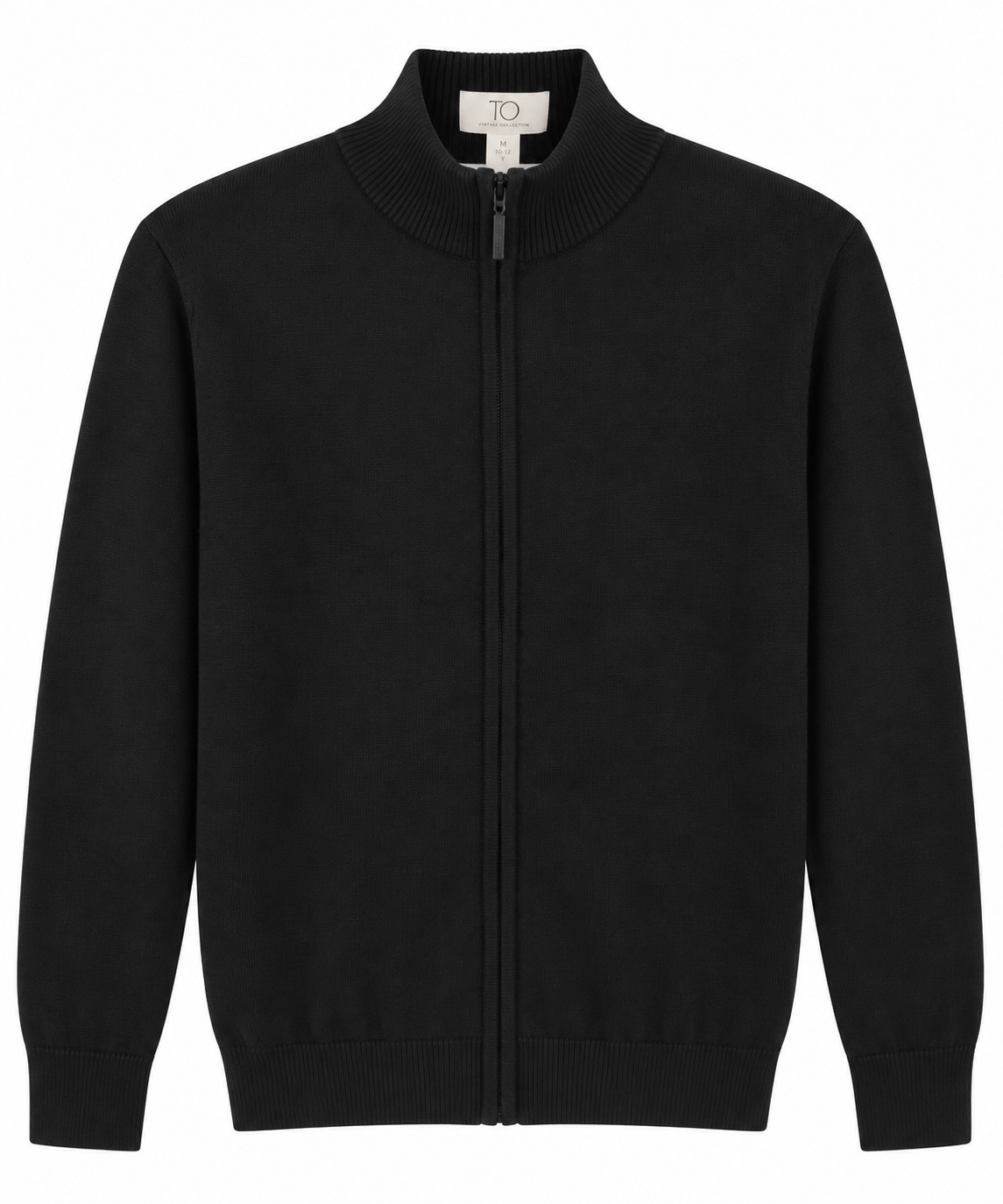 T.O Collection Boys Full Zip Black Sweater SWB-FZ-BLK AW26