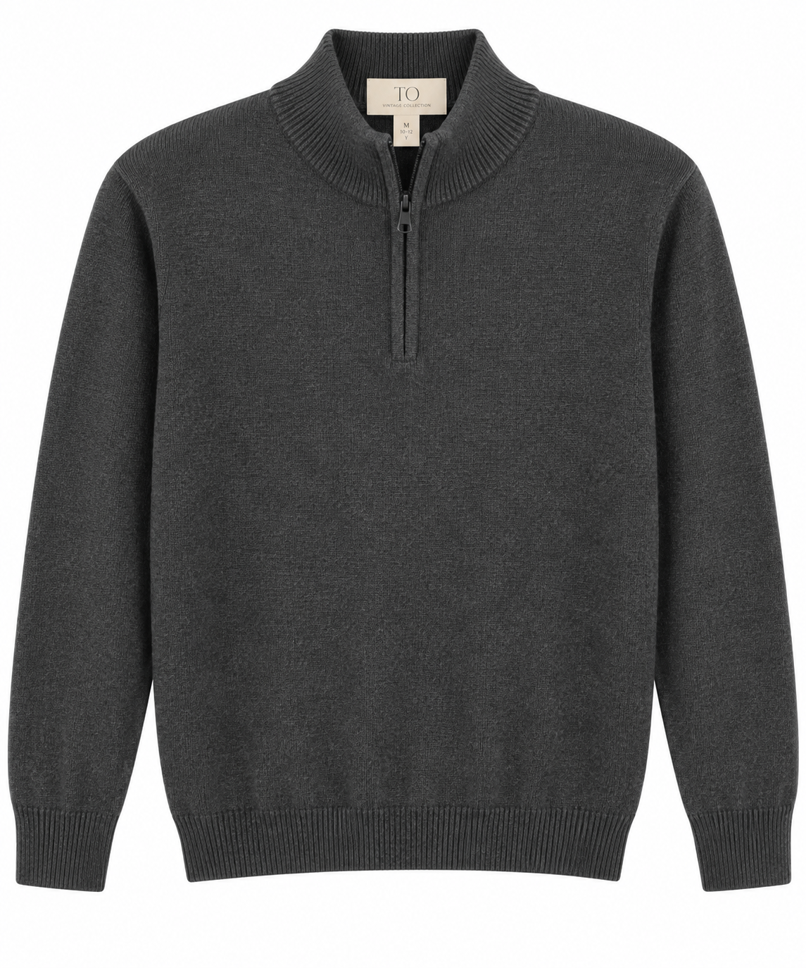 T.O Collection Boys Full Zip Charcoal Sweater SWB-FZ-C AW26