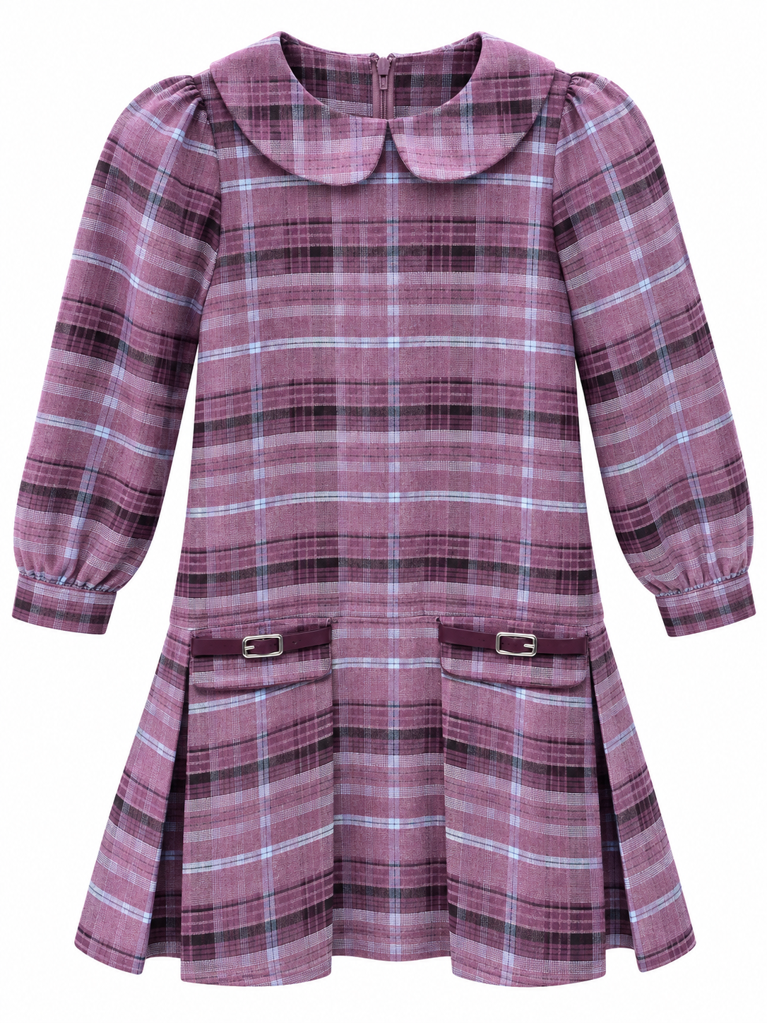 sweet threads purple plaid dress st2030 aw26