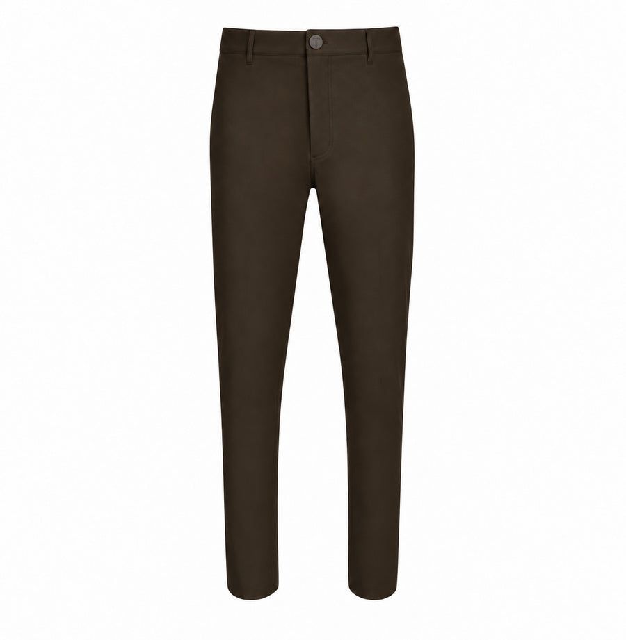 T.O. Collection Boys Performance Stretch Pants Skinny - Brown 8sk
