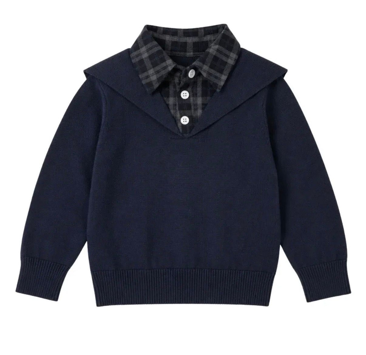 Bonjoy Velvet Plaid Knit Shirt - Boys SW26006BS AW26