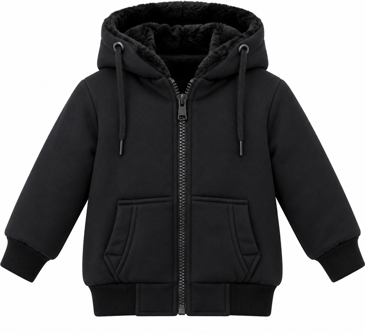 T.O Collection Boys Black Hoodie - Black Fur HD-1B AW26
