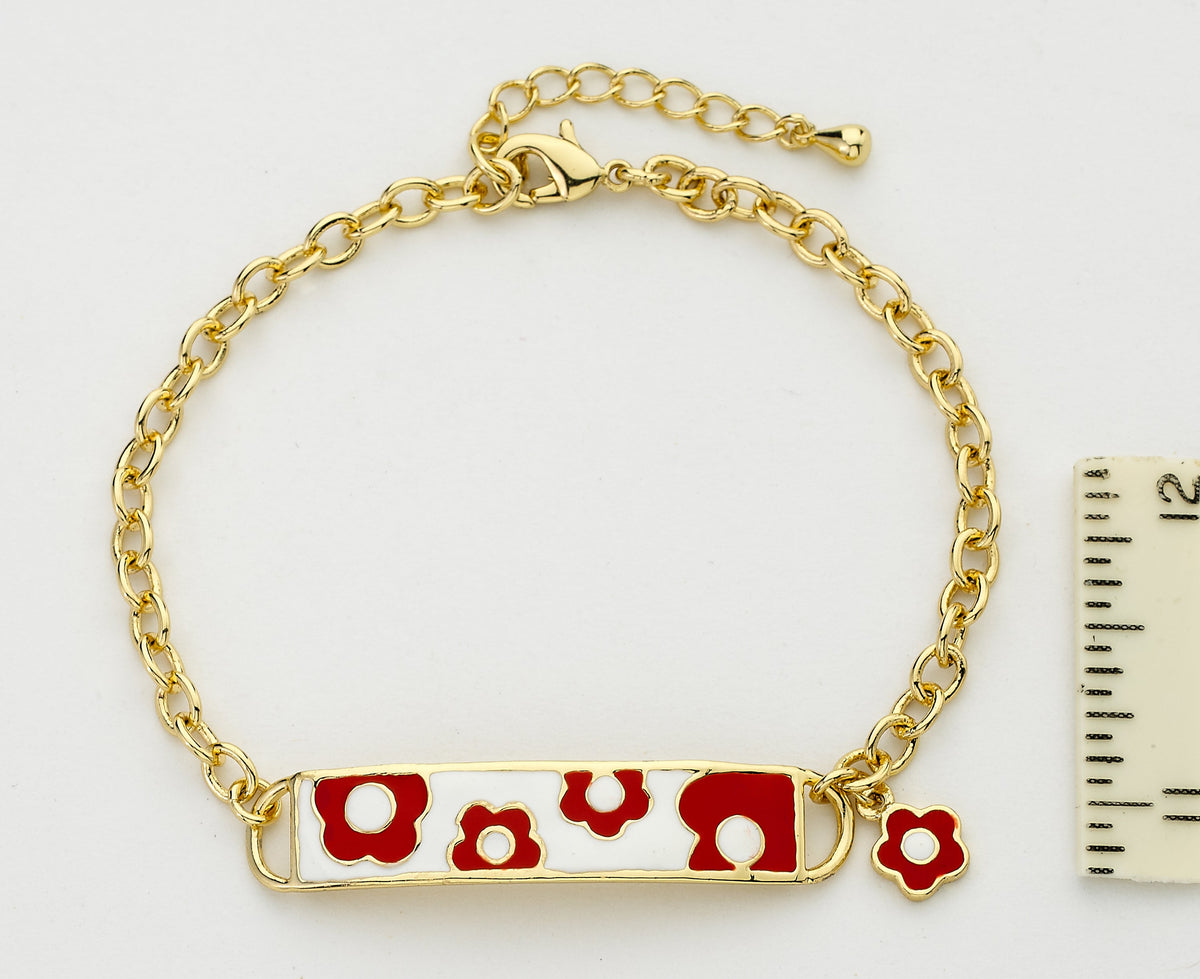 Large Flower ID Bracelet