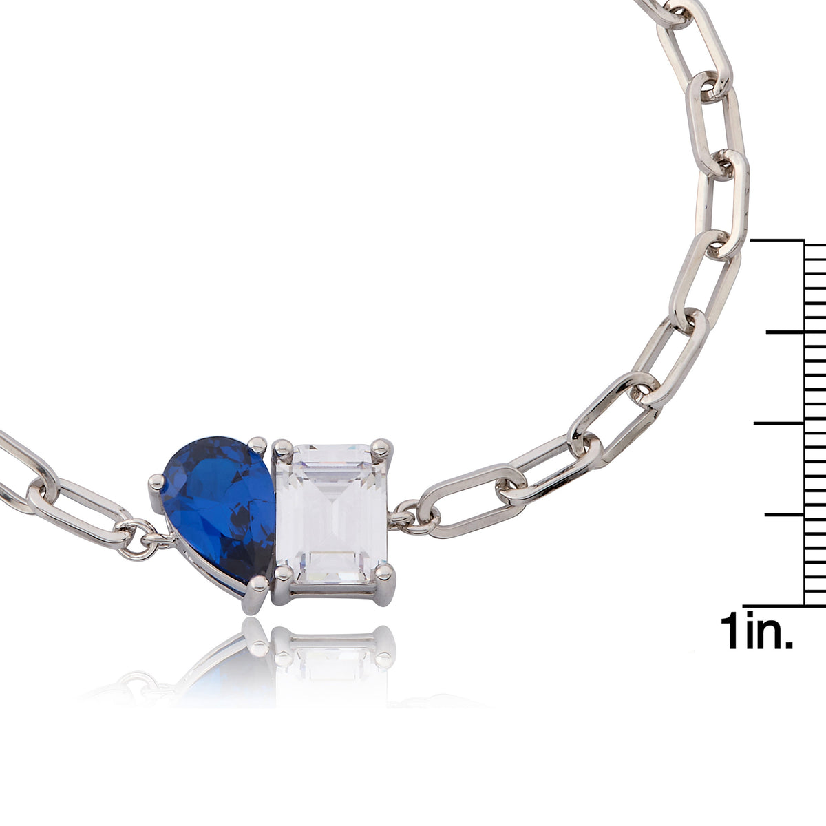 Riccova Classic Me & You Solitaire Paperclip Chain Link Bracelet