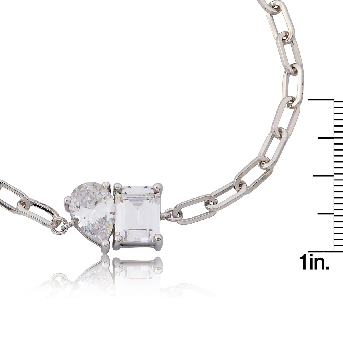Riccova Classic Me & You Solitaire Paperclip Chain Link Bracelet