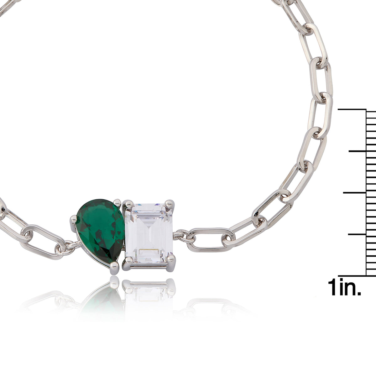 Riccova Classic Me & You Solitaire Paperclip Chain Link Bracelet