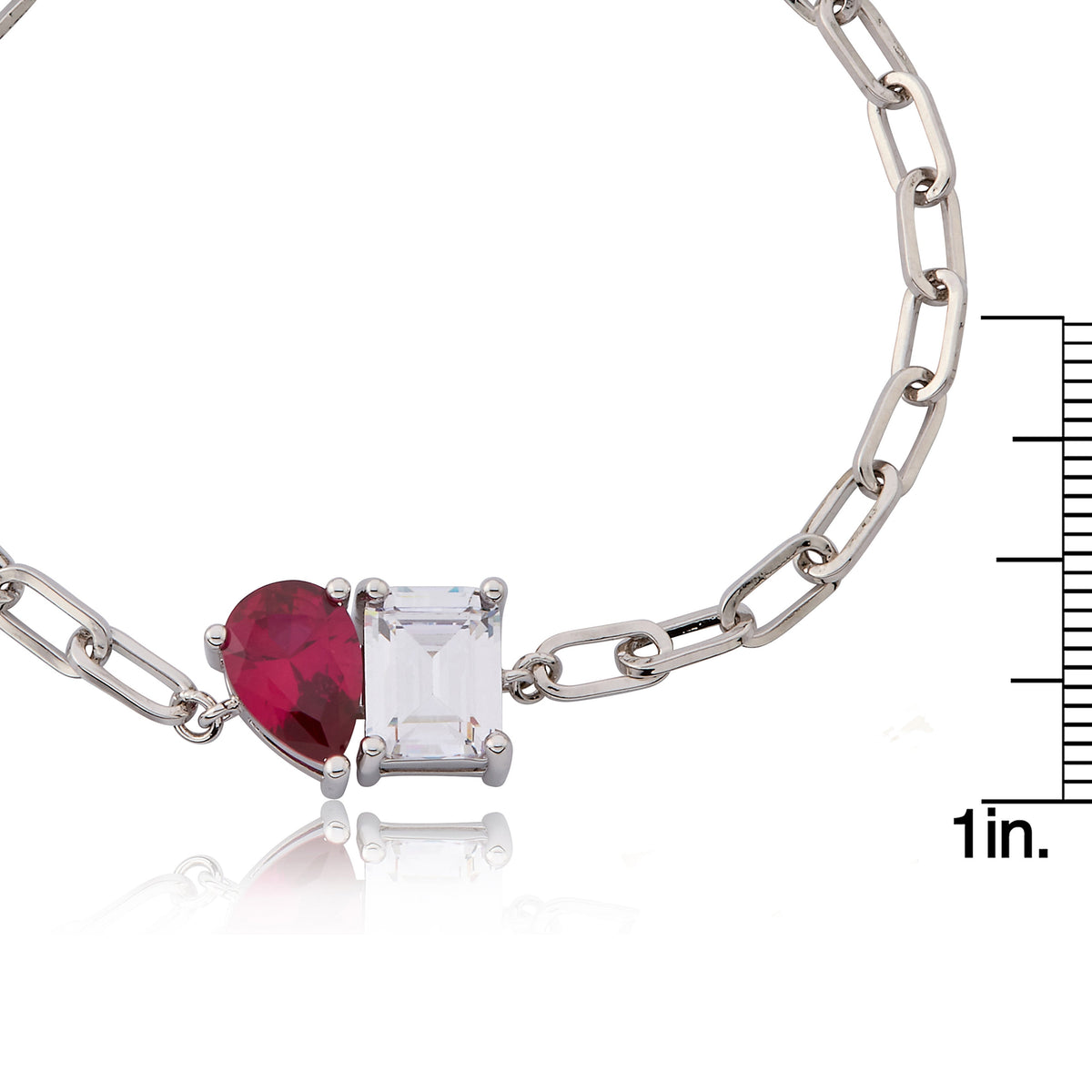 Riccova Classic Me & You Solitaire Paperclip Chain Link Bracelet