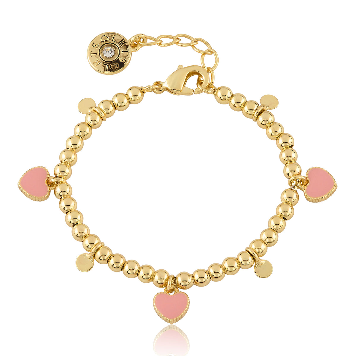 LMTS Classic! Bead & Disc Dangles Hearts Bracelet