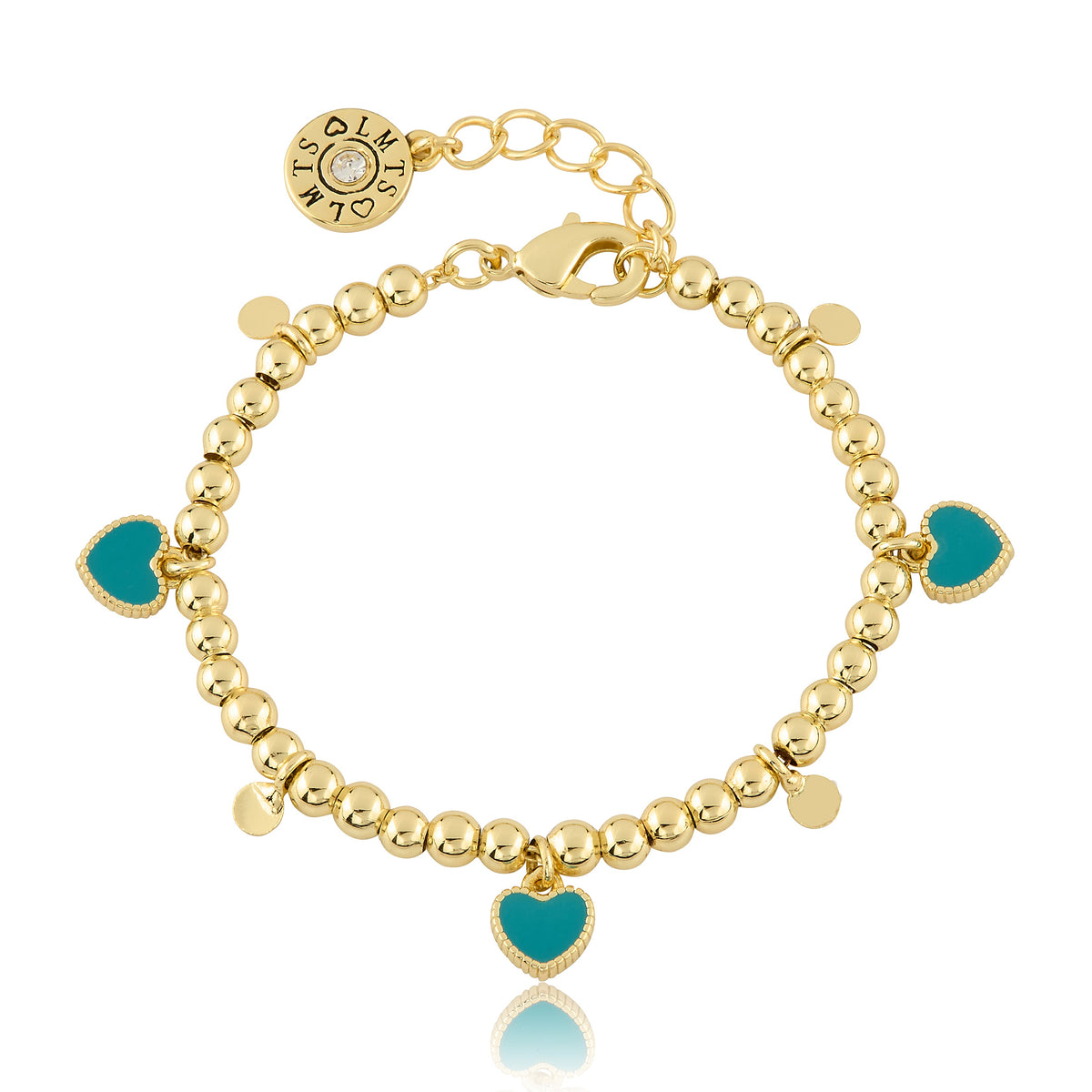 LMTS Classic! Bead & Disc Dangles Hearts Bracelet