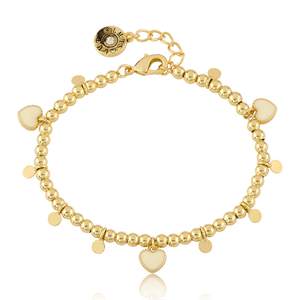 LMTS Classic! Bead & Disc Dangles Hearts Bracelet
