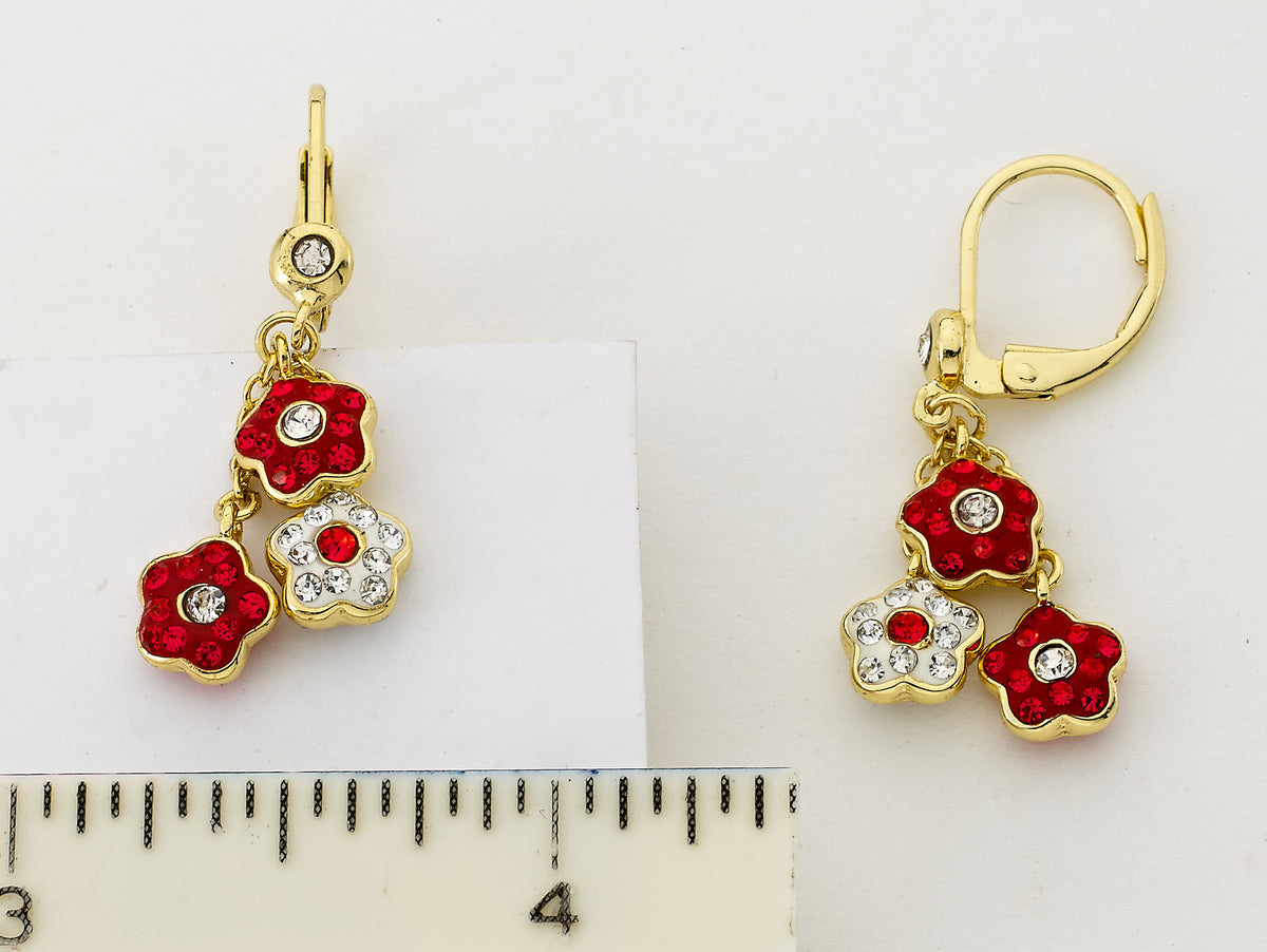 Crystal Flowers Dangle Earring